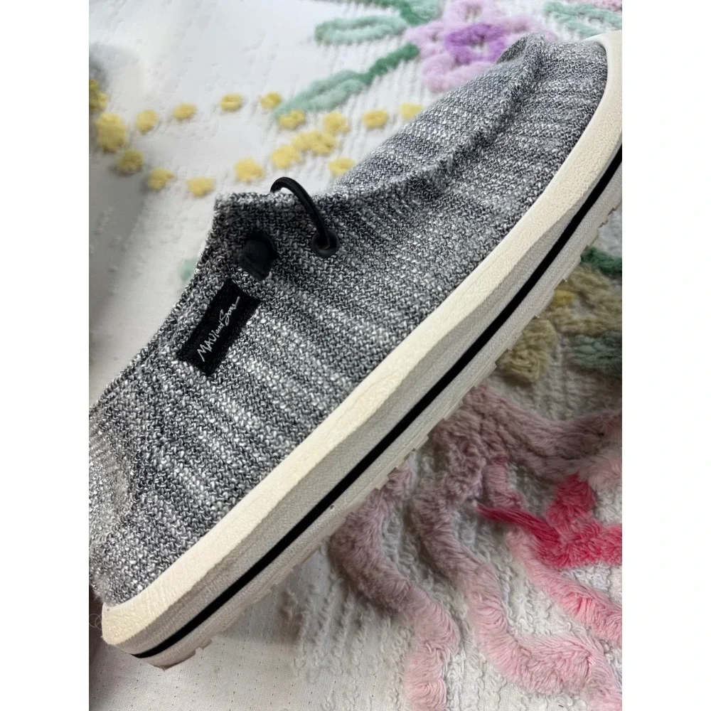 Maui and Sons Mens Gray Knit Slip On Loafers Moc Toe Shoes Size 10 MNMS23AC004
